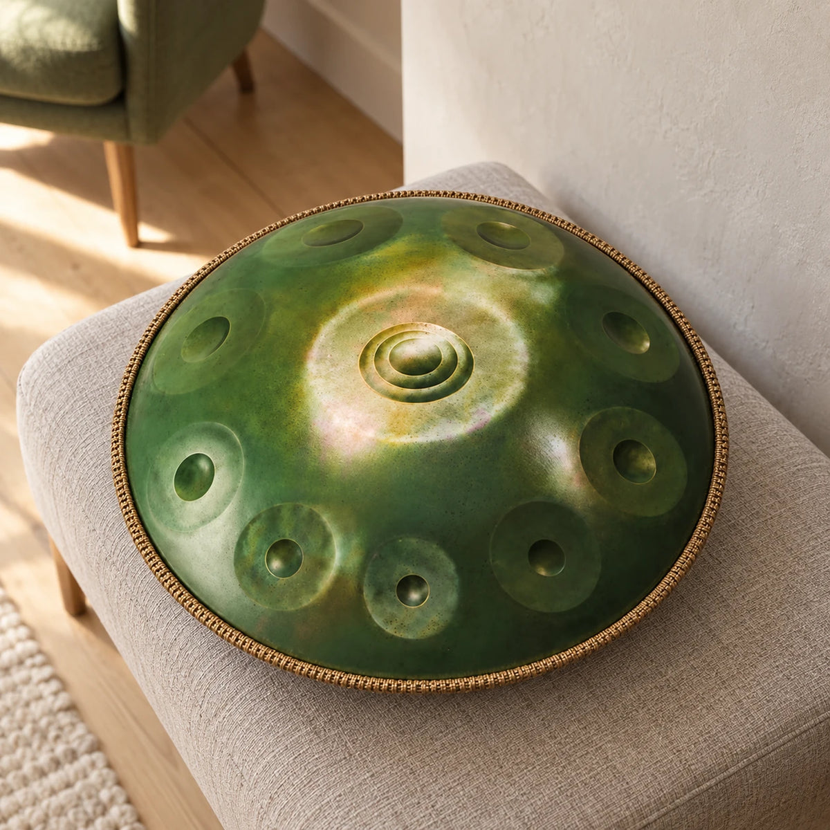 Risuono Smeraldo — handpan in un ambiente contemporaneo