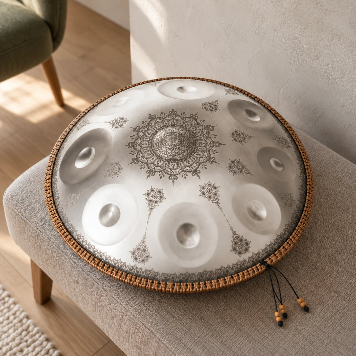 Risuono Fiore — handpan in un ambiente contemporaneo