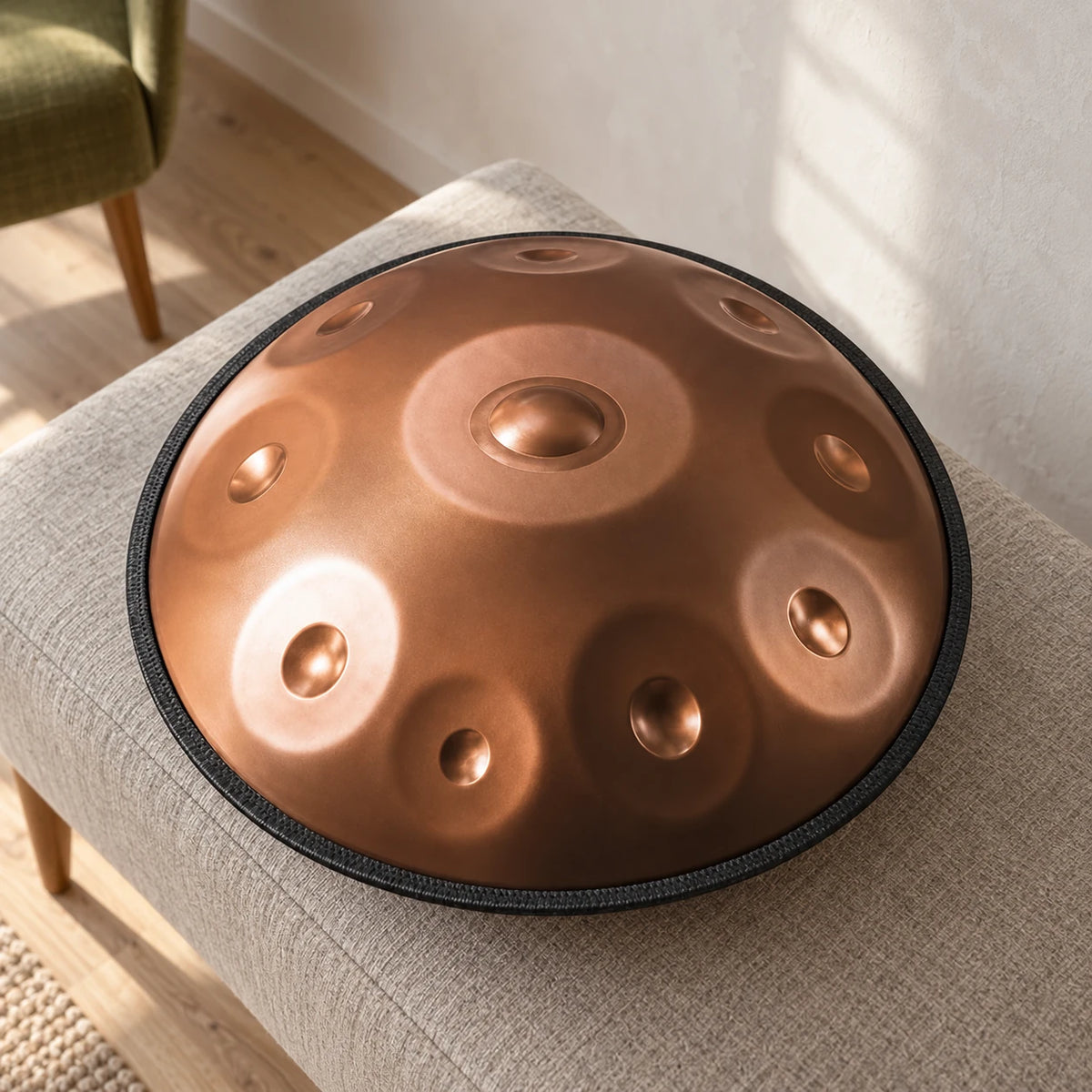 Risuono Rame — handpan in un ambiente contemporaneo
